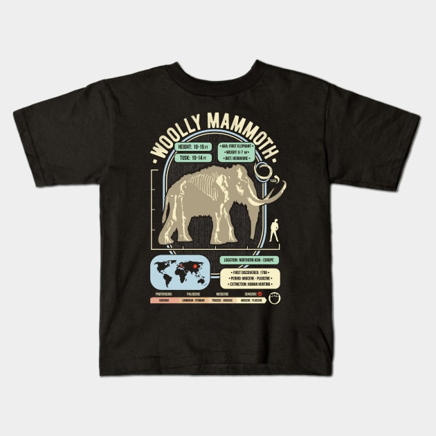 Dinosaur Facts - Woolly Mammoth Science & Anatomy Gift Kids T-Shirt by GeekMachine